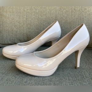 Madden Girl pumps with 3 1/2” heel.  Color: Nude patent. Barely worn. Size 7 1/2